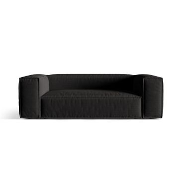 Canapea 3 locuri, Nuria-215, Micadoni Home, 210x110x72 cm, tesatura structurata chenille, negru