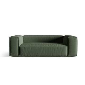 Canapea 3 locuri, Nuria-215, Micadoni Home, 210x110x72 cm, tesatura structurata chenille, verde moss