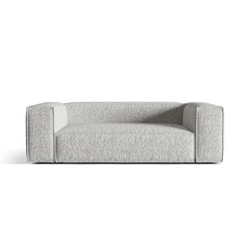 Canapea 3 locuri, Nuria-260, Micadoni Home, 210x110x72 cm, tesatura boucle, argintiu