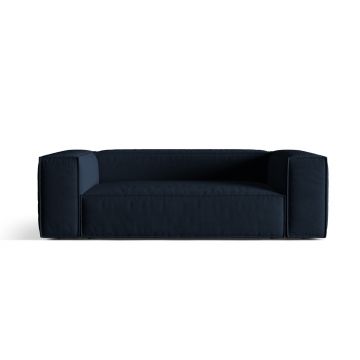 Canapea 3 locuri, Nuria-88, Micadoni Home, 210x110x72 cm, catifea, albastru inchis