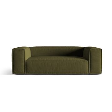 Canapea 3 locuri, Nuria-88, Micadoni Home, 210x110x72 cm, catifea, verde moss melange