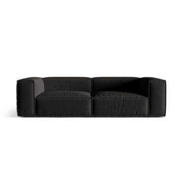Canapea 4 locuri, Nuria-215, Micadoni Home, 250x110x72 cm, tesatura structurata chenille, negru