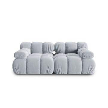 Canapea modulara 2 locuri, Bellis-51, Micadoni Home, 188x94x70 cm, catifea, albastru deschis