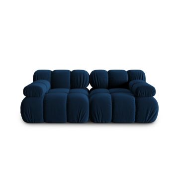 Canapea modulara 2 locuri, Bellis-51, Micadoni Home, 188x94x70 cm, catifea, albastru regal