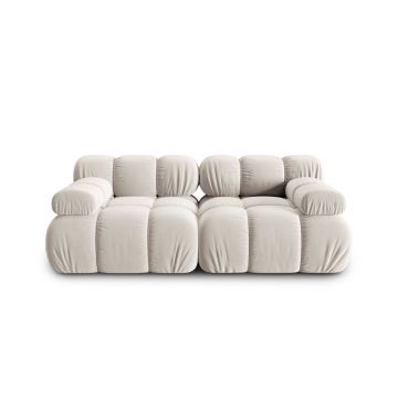 Canapea modulara 2 locuri, Bellis-51, Micadoni Home, 188x94x70 cm, catifea, bej inchis
