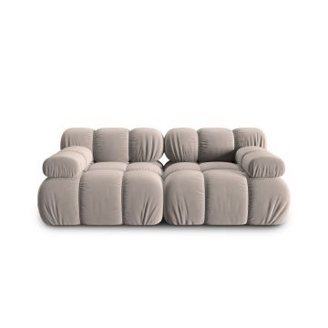 Canapea modulara 2 locuri, Bellis-51, Micadoni Home, 188x94x70 cm, catifea, cappuccino