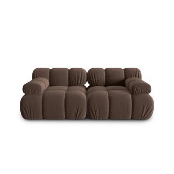 Canapea modulara 2 locuri, Bellis-51, Micadoni Home, 188x94x70 cm, catifea, maro inchis