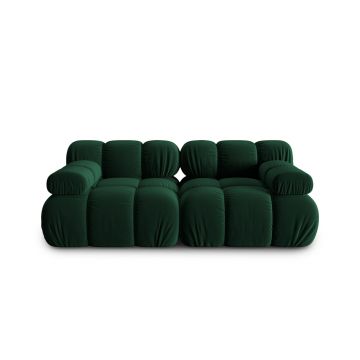 Canapea modulara 2 locuri, Bellis-51, Micadoni Home, 188x94x70 cm, catifea, verde bottle