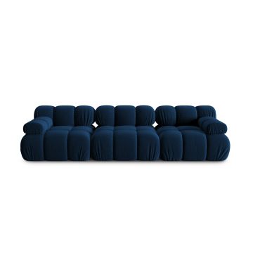 Canapea modulara 3 locuri, Bellis-51, Micadoni Home, 282x94x70 cm, catifea, albastru regal