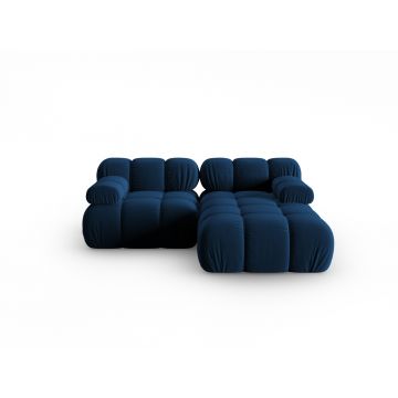Coltar modular dreapta 3 locuri, Bellis-51, Micadoni Home, 188x155x70 cm, catifea, albastru regal