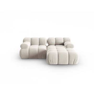 Coltar modular dreapta 3 locuri, Bellis-51, Micadoni Home, 188x155x70 cm, catifea, bej inchis