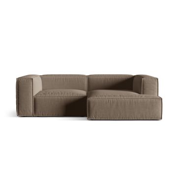 Coltar modular dreapta 3 locuri, Nuria-215, Micadoni Home, 252x147x72 cm, tesatura structurata chenille, cappuccino