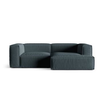 Coltar modular dreapta 3 locuri, Nuria-215, Micadoni Home, 252x147x72 cm, tesatura structurata chenille, petrol inchis