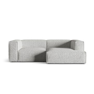 Coltar modular dreapta 3 locuri, Nuria-260, Micadoni Home, 252x147x72 cm, tesatura boucle, argintiu