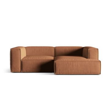 Coltar modular dreapta 3 locuri, Nuria-88, Micadoni Home, 252x147x72 cm, catifea, miere
