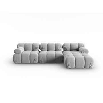 Coltar modular dreapta 4 locuri, Bellis-51, Micadoni Home, 282x155x70 cm, catifea, cappuccino