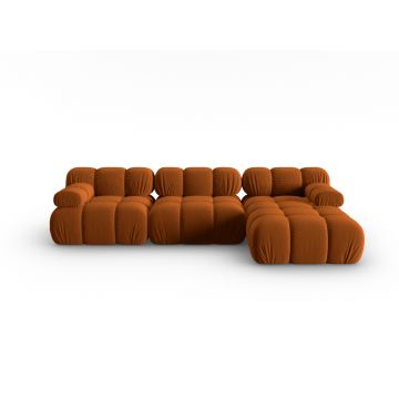 Coltar modular dreapta 4 locuri, Bellis-51, Micadoni Home, 282x155x70 cm, catifea, teracota
