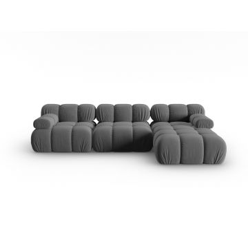 Coltar modular dreapta 4 locuri, Bellis-51, Micadoni Home, 282x155x70 cm, catifea, turcoaz