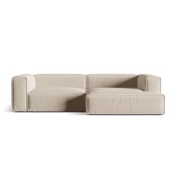 Coltar modular dreapta 4 locuri, Nuria-215, Micadoni Home, 292x147x72 cm, tesatura structurata chenille, bej