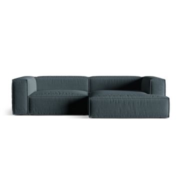 Coltar modular dreapta 4 locuri, Nuria-215, Micadoni Home, 292x147x72 cm, tesatura structurata chenille, petrol inchis