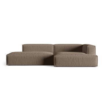 Coltar modular dreapta 4 locuri, Nuria-215, Micadoni Home, 312x147x72 cm, tesatura structurata chenille, cappuccino