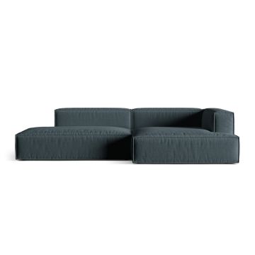 Coltar modular dreapta 4 locuri, Nuria-215, Micadoni Home, 312x147x72 cm, tesatura structurata chenille, petrol inchis