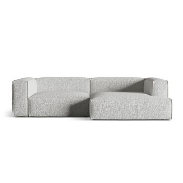 Coltar modular dreapta 4 locuri, Nuria-260, Micadoni Home, 292x147x72 cm, tesatura boucle, argintiu