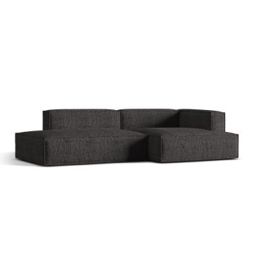Coltar modular dreapta 4 locuri, Nuria-260, Micadoni Home, 312x147x72 cm, tesatura boucle, antracit
