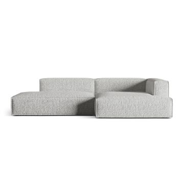 Coltar modular dreapta 4 locuri, Nuria-260, Micadoni Home, 312x147x72 cm, tesatura boucle, argintiu