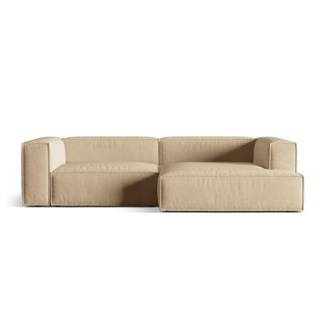 Coltar modular dreapta 4 locuri, Nuria-88, Micadoni Home, 292x147x72 cm, catifea, bej nude