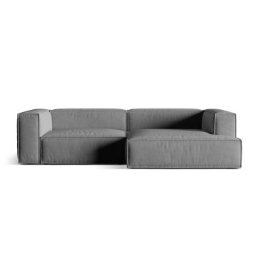 Coltar modular dreapta 4 locuri, Nuria-88, Micadoni Home, 292x147x72 cm, catifea, gri
