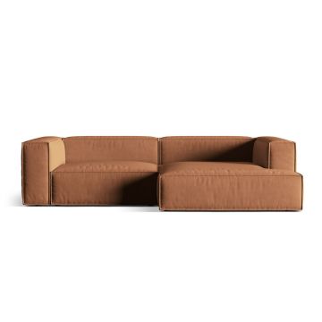 Coltar modular dreapta 4 locuri, Nuria-88, Micadoni Home, 292x147x72 cm, catifea, miere