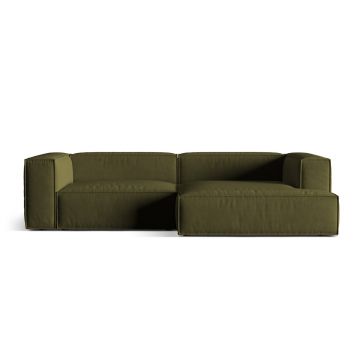 Coltar modular dreapta 4 locuri, Nuria-88, Micadoni Home, 292x147x72 cm, catifea, verde moss melange
