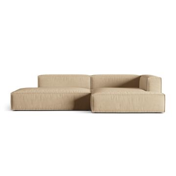 Coltar modular dreapta 4 locuri, Nuria-88, Micadoni Home, 312x147x72 cm, catifea, bej nude