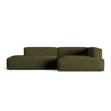 Coltar modular dreapta 4 locuri, Nuria-88, Micadoni Home, 312x147x72 cm, catifea, verde moss melange