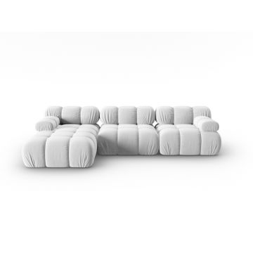 Coltar modular stanga 4 locuri, Bellis-51, Micadoni Home, 282x155x70 cm, catifea, bej inchis