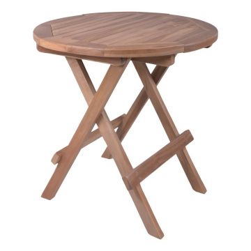 Masă auxiliară de grădină rotundă din lemn de tec ø 50 cm Luang – Garden Pleasure
