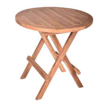 Masă auxiliară de grădină rotundă din lemn de tec ø 50 cm Mitan – Garden Pleasure