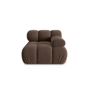 Modul dreapta pentru canapea, 1 loc, Bellis-51, Micadoni Home, 94x94x70 cm, catifea, maro inchis