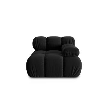 Modul dreapta pentru canapea, 1 loc, Bellis-51, Micadoni Home, 94x94x70 cm, catifea, negru
