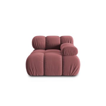 Modul dreapta pentru canapea, 1 loc, Bellis-51, Micadoni Home, 94x94x70 cm, catifea, roz