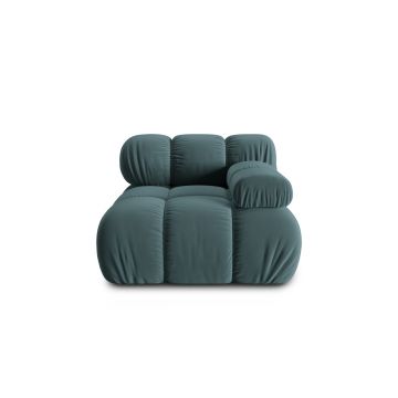 Modul dreapta pentru canapea, 1 loc, Bellis-51, Micadoni Home, 94x94x70 cm, catifea, turcoaz