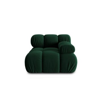 Modul dreapta pentru canapea, 1 loc, Bellis-51, Micadoni Home, 94x94x70 cm, catifea, verde bottle