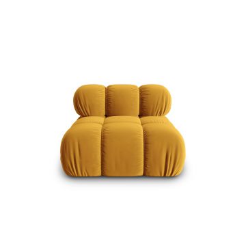 Modul pentru canapea, 1 loc, Bellis-51, Micadoni Home, 94x94x70 cm, catifea, galben