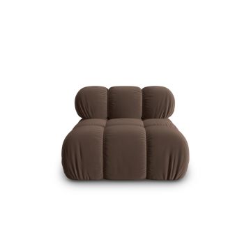 Modul pentru canapea, 1 loc, Bellis-51, Micadoni Home, 94x94x70 cm, catifea, maro inchis