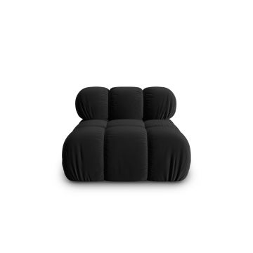 Modul pentru canapea, 1 loc, Bellis-51, Micadoni Home, 94x94x70 cm, catifea, negru