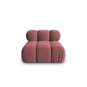 Modul pentru canapea, 1 loc, Bellis-51, Micadoni Home, 94x94x70 cm, catifea, roz