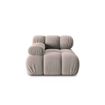 Modul stanga pentru canapea, 1 loc, Bellis-51, Micadoni Home, 94x94x70 cm, catifea, cappuccino