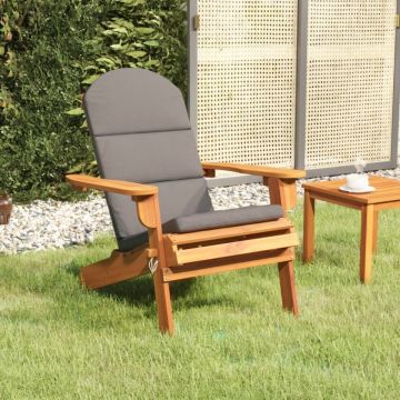 Scaun de grădină Adirondack cu perne, lemn masiv acacia