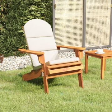 Scaun de grădină Adirondack cu perne, lemn masiv acacia